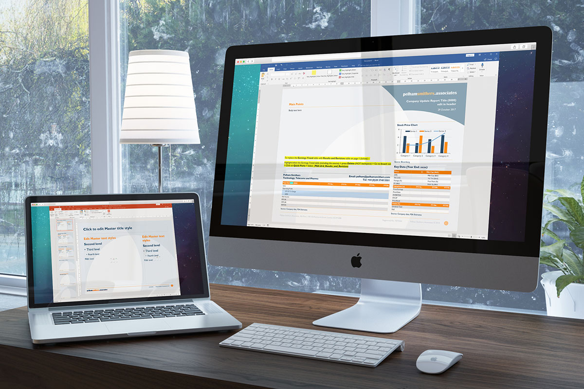Pelham Smithers Associates – literature system MS Office Word and PowerPoint templates